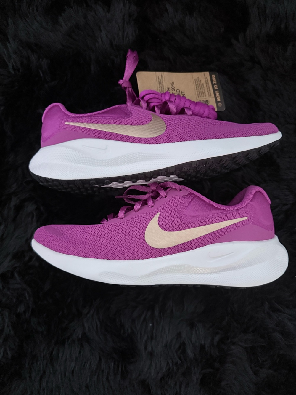 Nike Women's Magenta Athletic Sneakers with Cream Swoosh